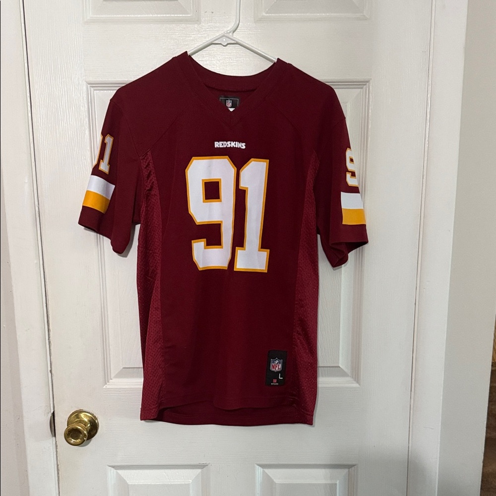 Youth Red Football Jersey with Number 91